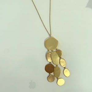 LOFT Long brushed gold necklace 32”